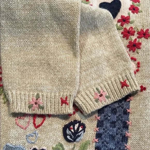 Embroidered Heart Pattern Cardigan - Picture 13 of 13